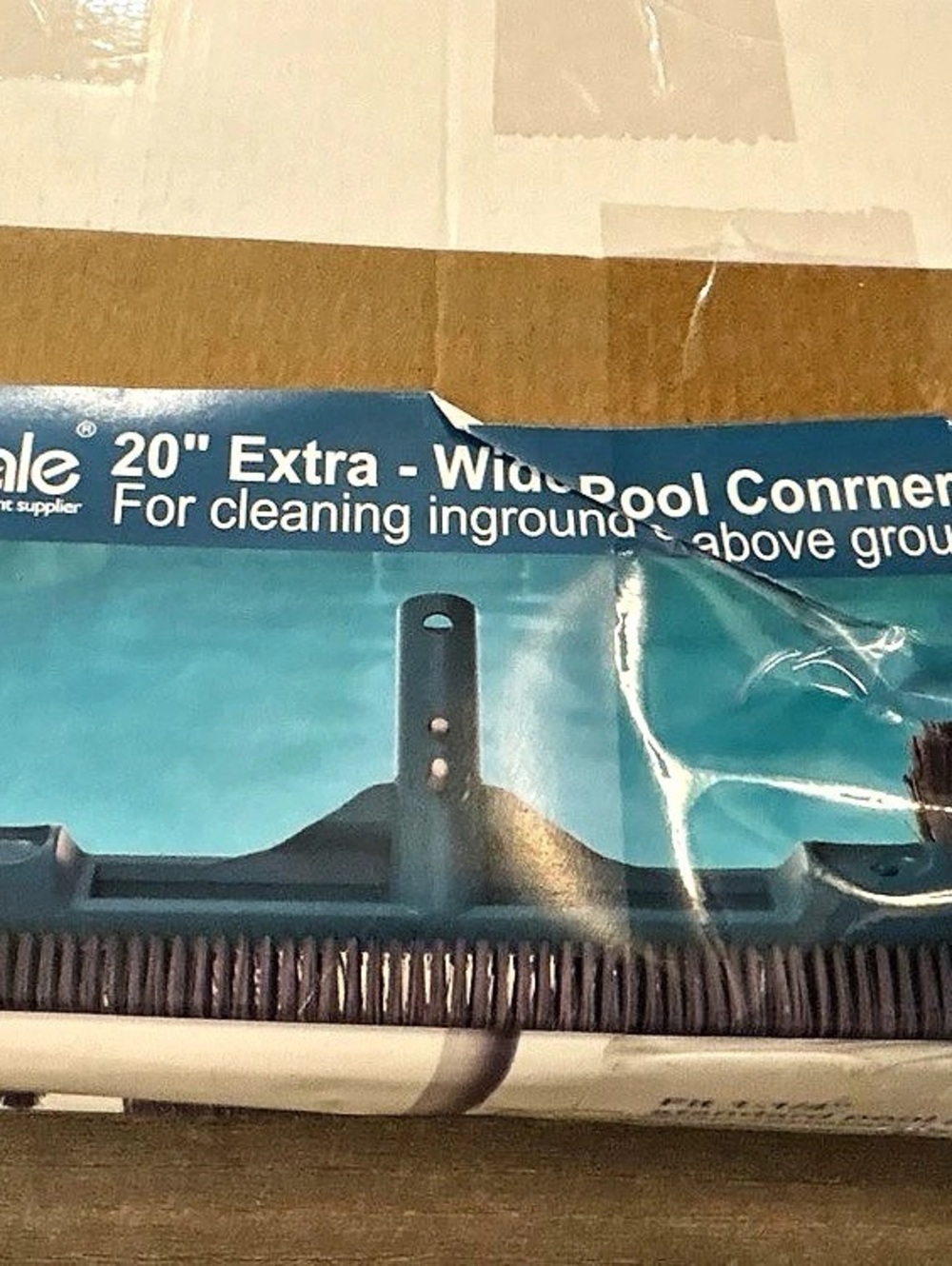 Poolwhale 20" Extra-Wide Pool Corner Brush Pool Cleaning Brush NWT